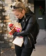 Christmas in Mistletoe Kabby Borders Leather Jacket