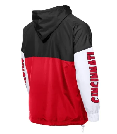 Cincinnati Reds Color Block Red-Black Hoodie Windbreaker