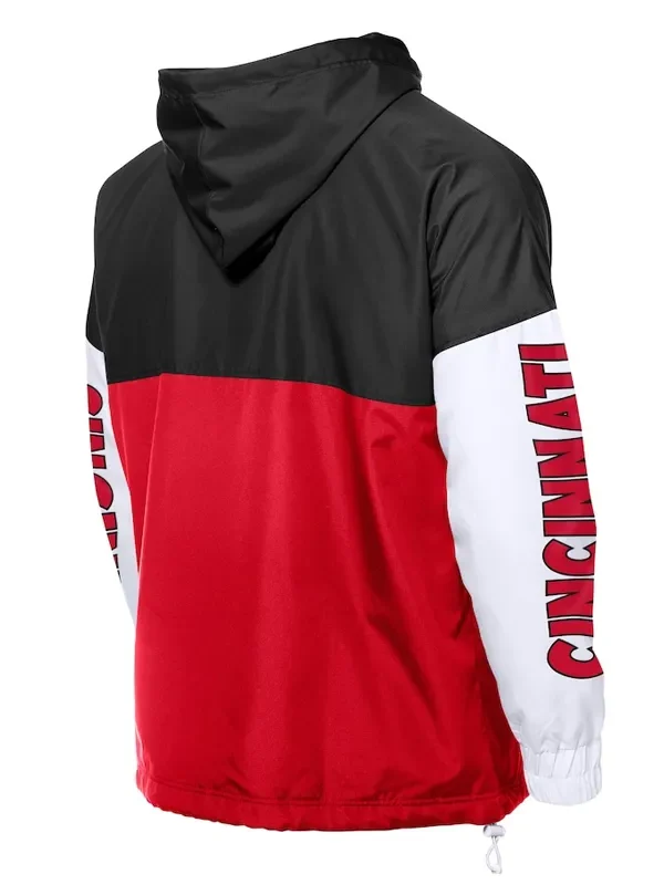 Cincinnati Reds Color Block Red-Black Hoodie Windbreaker