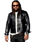 CinemaCon Jason Momoa Black Leather Jacket