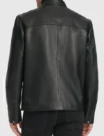 Classic Black Cafe Racer Motorcycle Leather Jacket