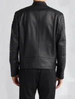 Classic Black Cafe Racer Style Leather Jacket for Men