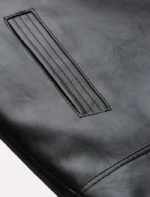 Classic Black and White Striped Leather Racer Jacket