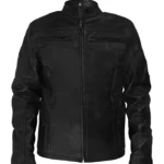 Classic Cut Black Leather Motorcycle Jacket