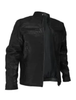 Classic Cut Black Leather Motorcycle Jacket
