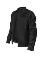 Classic Cut Black Leather Motorcycle Jacket