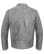 Classic Grey Biker Leather Jacket