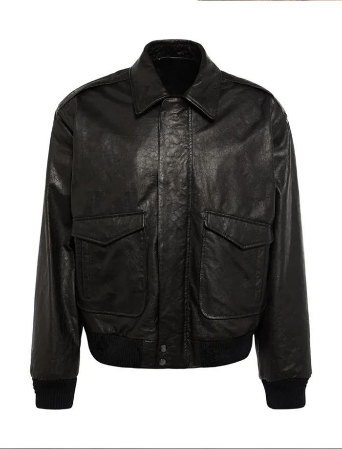 Classic Men’s Black Leather Bomber Jacket Classic Men’s Black Leather Bomber Jacket