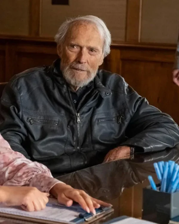 Clint Eastwood Juror #2 Black Leather Jacket Clint Eastwood Juror #2 Black Leather Jacket