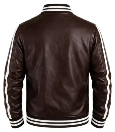 Brown Leather Varsity Jacket