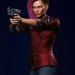 Cyberpunk 2077 Female V Kazuliski Red Suiting Fabric Blazer