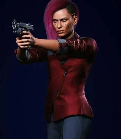 Cyberpunk 2077 Female V Kazuliski Red Suiting Fabric Blazer
