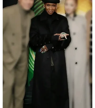 Cynthia Erivo Wicked Black Wool Coat