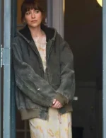 Dakota Johnson Materialists Grey Hooded Jacket