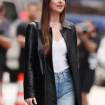 Dakota Johnson Materialists Leather Coat