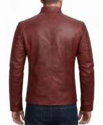 Daniel Red Quilted Men Cafe Racer Leather Jacket