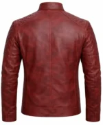 Daniel Red Quilted Men Cafe Racer Leather Jacket