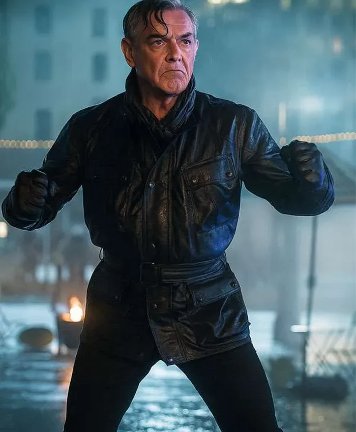 Danny Huston The Naked Gun Black Leather Jacket Danny Huston The Naked Gun Black Leather Jacket