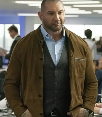 Dave Bautista My Spy Brown Suede Jacket