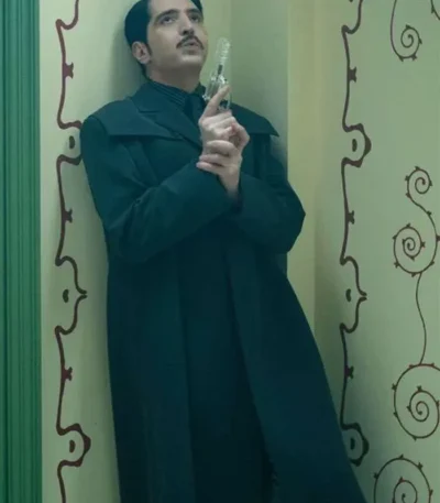 David Dastmalchian Dust Bunny Black Wool Coat