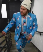 David Pastrnak Blue Snowman Suit