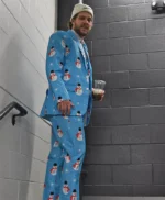 David Pastrnak Blue Snowman Suit