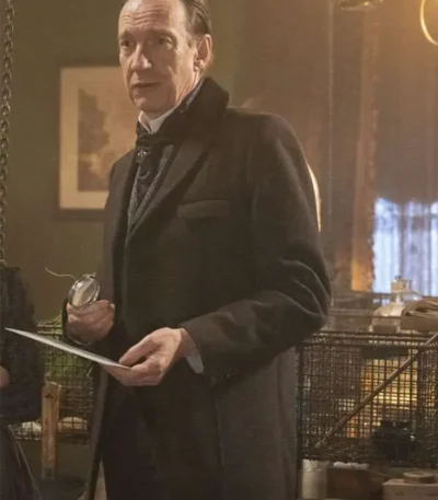 David Thewlis Sherlock & Daughter Black Wool Coat