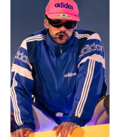 2026 Tour Bad Bunny Blue Adidas Track Jacket