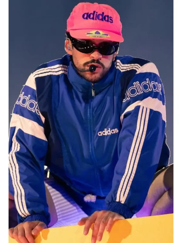 2026 Tour Bad Bunny Blue Adidas Track Jacket