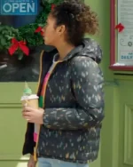 Delia Lisette Chambers Jingle Bell Love Black Puffer Jacket
