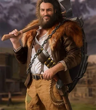 Desperados 3 Hector Mendoza Brown Shearling Leather Jacket