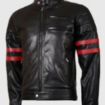 Dixon Red Striped Cafe Racer Jacket
