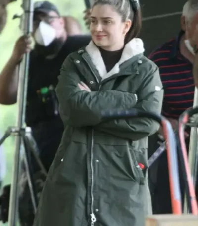 Eve Hewson Flora And Son 2023 Green Cotton Coat