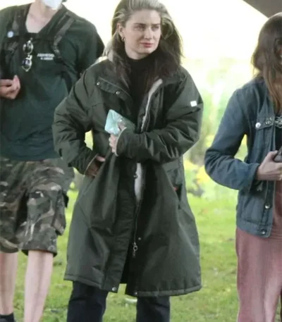 Eve Hewson Flora And Son 2023 Green Cotton Coat