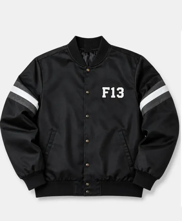 F13 black Satin Bomber Jacket