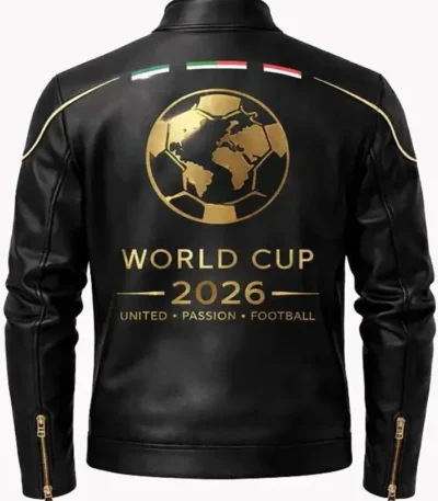 2026 FIFA World Cup Black Leather Jacket