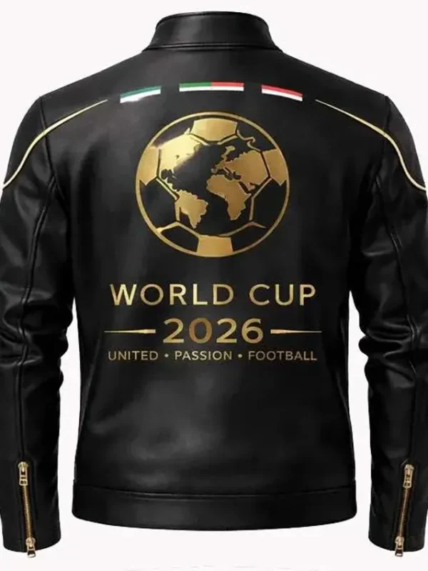 2026 FIFA World Cup Black Leather Jacket
