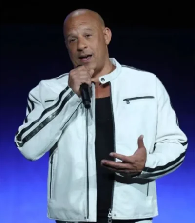 Fast X 2023 Vin Diesel CinemaCon White Leather Jacket