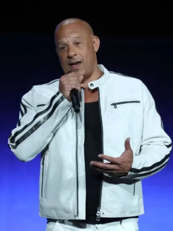 Fast X 2023 Vin Diesel CinemaCon White Leather Jacket