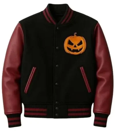 Fire Pumpkin Varsity Jacket