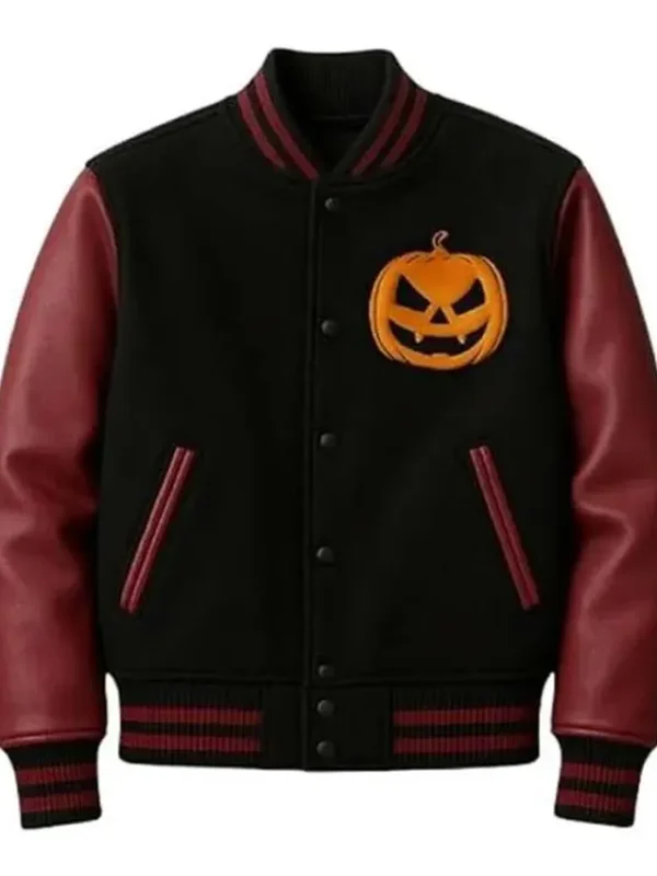 Fire Pumpkin Varsity Jacket