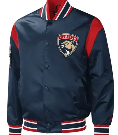 Florida Panthers Force Play Satin Varsity Jacket