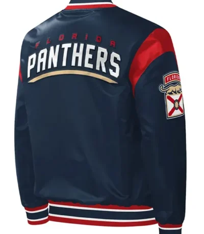 Florida Panthers Force Play Satin Varsity Jacket