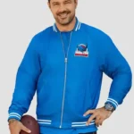 Fourth Down and Love 2023 Ryan Paevey Blue Bomber Jacket