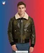 Frenton Aviator Naval Leather Jacket