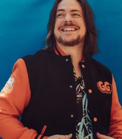 Game Grumps Black and Orange Varsity Jacket