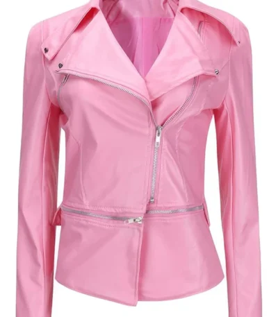 Genuine Cafe Racer Hot Pink Leather Motorcycle Jacket