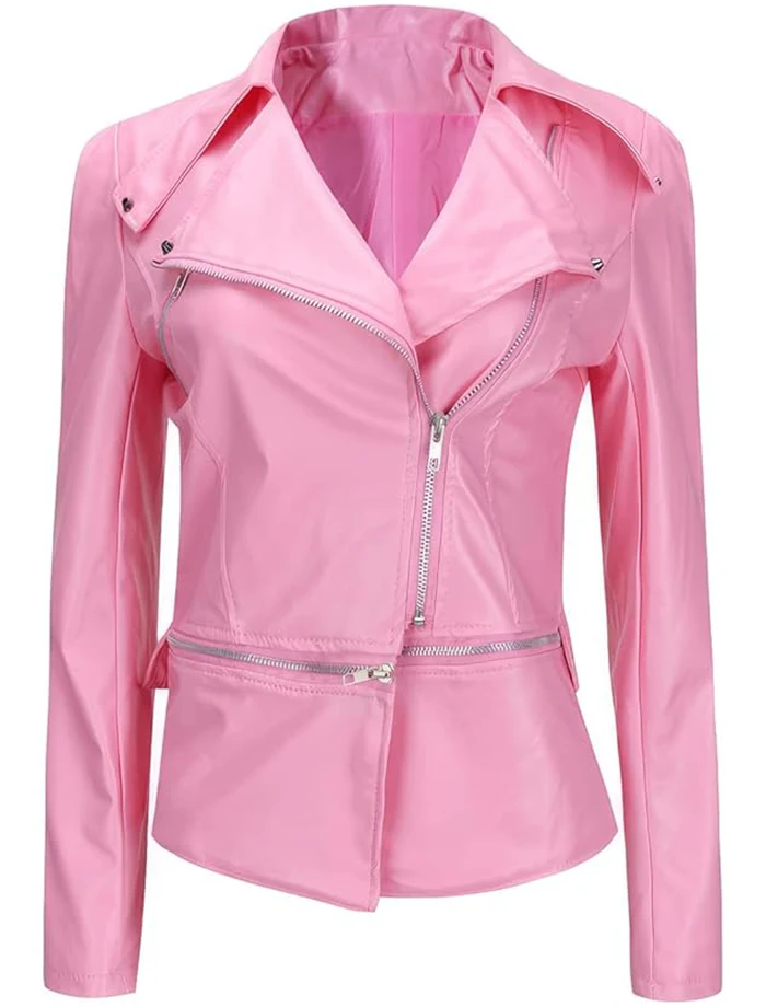 Genuine Cafe Racer Hot Pink Leather Motorcycle Jacket Genuine Cafe Racer Hot Pink Leather Motorcycle Jacket