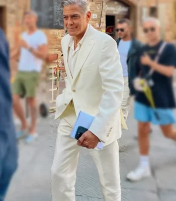 George Clooney Jay Kelly White Suit