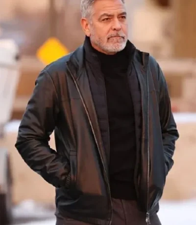 George Clooney Wolfs 2024 Leather Jacket